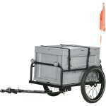 Outsunny - remorque  vlo pliable avec coffre de rangement charge max. 40 kg gris