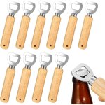 Ouvre - bouteilles, 10 pi�ces poign�e en bois ouvre - bouteille de bi�re portable durable ouvre - bouteille ...