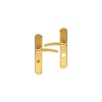 Ouvre&deco ? lot de 2 poign�es de porte babette ? laiton poli satin� ? verrou de condamnation ? entraxe ...