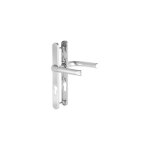 Ouvre&d�co - 2 poign�es de porte zenia cylindre, plaque �troite 1 c�t� saillie r�duite, aluminium argent ...