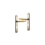 Ouvre&d�co - 2 poign�es de porte janice cylindre, aluminium bois clair entraxe 195 mm