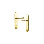 Ouvre&d�co - 2 poign�es de porte palace cylindre, laiton poli brillant titane entraxe 195 mm