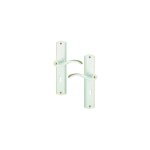 Ouvre&d�co - 2 poign�es de porte evita entr�e de cl�, laiton blanc et poli entraxe 195 mm