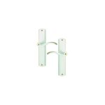 Ouvre&d�co - 2 poign�es de porte evita sans trou, laiton blanc et poli entraxe 195 mm