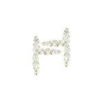 Ouvre&déco - 2 poignées de porte feuille entrée de clé, aluminium blanc mat patiné or entraxe 195 mm Ouvre&déco - 2 poignées de porte feuille entrée de clé, aluminium blanc mat patiné or entraxe 195 mm