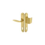 Ouvre&deco ? lot de 2 poign�es de porte omega ? b�quille double pali�re ? laiton finition titane ? entraxe ...
