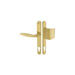 Ouvre&d�co - 2 poign�es de porte omega cylindre, b�quille double pali�re 1 c�t� plaque �troite, laiton ...