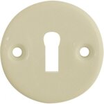 Ouvre&d�co - 2 rosaces de poign�e de porte rondes janelle entr�e de cl�, porcelaine blanc