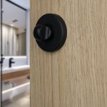 Ouvre&d�co - 2 rosaces de poign�e de porte rondes mira verrou condamnation, aluminium noir mat