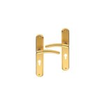 Ouvre&deco ? poign�es de porte babette ? 2 unit�s en laiton poli satin� ? entraxe 195 mm ? garniture ...