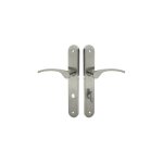 Ouvre&dco - 2 poignes de porte eva verrou condamnation, aluminium nickel mat entraxe 195 mm