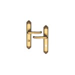 Ouvre&d�co - 2 poign�es de porte isabella verrou condamnation, laiton patin� entraxe 195 mm