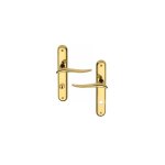 Poign�e de porte int�rieure design en laiton poli high coat sur plaque conda / d�conda entraxe 195 mm, ...