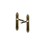 Poign�e de porte int�rieure en laiton poli / satin� sur plaque bdc, jessy