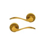 Ouvre&deco ? poign�es de porte int�rieure sur rosace anna ? laiton poli satin� ? fonction bec de cane ...