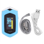 Oxym�tre de pouls portable mesure spo2 saturation en oxyg�ne et fr�quence cardiaque � domicile bleu