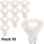 Pack 10 ampoules led gu10 7w 4000k 45 degr�s 665lm blanc neutre smd2835