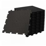 Pack de 10 dalles pvc clipsables noires 50x50 cm antid�rapantes - rev�tement de sol garage, atelier intec ...