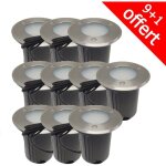 Pack de 10 spots 12v encastrables extrieurs 28 led 3w 6000k limo