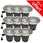 Pack de 10 spots 12v encastrables extrieur 60 led 7w 3000k limo