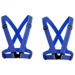 Pack de 2 (bleu)gilet de scurit rflchissant pour adultes / enfants, veste de gilet de travail rglable ...