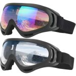 Pack de 2 masques de ski, masques de snowboard avec verres antireflet et coupe - vent convient aux adolescents ...