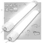Pack de 2 neon led 90cm, plafonnier led avec detecteur de mouvement 30w 3300lm, ip65 imperm�able