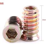 Pack de 20 pi�ces m6�crou hexagonal filet� en alliage de zinc, �crous d'insert en alliage de zinc assortiment( ...