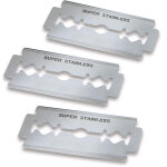 Pack de 200 lames en acier inoxydable pour rasoir de barbier edm 95947