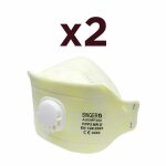 Pack 2x masque 3 panneaux avec valve ffp3 en 149 protection nez bouche mieux que ffp2
