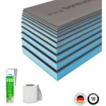 Pack 3 panneaux de construction wedi 250 x 60 x 8 cm + colle polymere étanchéité 610 + bande d'armature ... Pack 3 panneaux de construction wedi 250 x 60 x 8 cm + colle polymere étanchéité 610 + bande d'armature ...