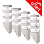 Pack de 4 appliques pyramide inox 48 led smd 12w finition inox lumihome Pack de 4 appliques pyramide inox 48 led smd 12w finition inox lumihome