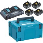 Pack de 4 batteries 6ah makita bl1860 - 198091 - 4 - chargeur double dc18rd - coffret makpac