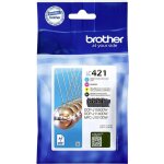 Pack de 4 cartouches dencre lc421val brother noir, cyan, magenta et jaune capacite standard de 200 pages ...
