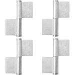 Pack de 4 charni�res � souder acier inoxydable 136x105x2, 8 mm pour portails m�talliques et machines