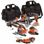 Pack 4 outils - dual power - 20 v - perceuse / visseuse + meuleuse d'angle + ponceuse a main + scie circulaire ...