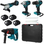 Pack 4 outils sans fil - meuleuse d'angle + marteau perforateur + perceuse à percussion + clé à chocs ... Pack 4 outils sans fil - meuleuse d'angle + marteau perforateur + perceuse à percussion + clé à chocs ...