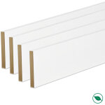Pack de 4 plinthes bord carr mdf revtues blanc 2200 x 50 x 16 mm pefc 70%