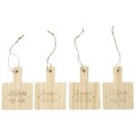 Pack de 4 repose - poelons � raclette en bois grav�s