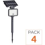 Pack de 4 - spot led ext�rieur �tanche � piquer ip65 solaire 8w