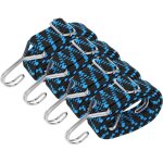 Pack de 4 tendeurs �lastiques r�glables 1 m plat, sandows bleus pour v�lo / b�che / piscine / tente
