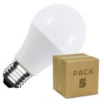 Pack de 5 ampoules led 12 / 24v e27 10w 1000 lm a60 no flicker 3000k blanc chaud