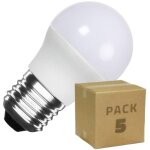 Pack 5 ampoules led 12 / 24v e27 5w 400 lm g45 no flicker 3000k blanc chaud