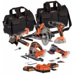 Pack 5 outils - dual power - 20 v - perceuse / visseuse + meuleuse d'angle + multi outil oscillant + ...