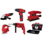 Itools - pack 5 outils meuleuse 500w perceuse 500w visseuse 12v scie sauteuse 350w ponceuse 135w + boite ...