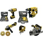 Pack 5 outils perceuse visseuse, marteau perforateur, scie sauteuse, scie circulaire, meuleuse d'angle ...