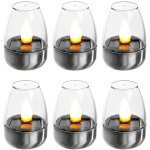 Pack de 6 bougies led �lectriques veilleuses solaires rechargeables lumi�res solaires clignotantes pour ...