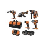 Sans marque - pack aeg artisan 5 outils 18v - 2 batteries 5, 0ah - chargeur - jp18b5li?502b