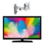 Pack antarion tv led 21. 5  54cm full hd 12v camping - car + support tv 180� charge max 15kg