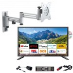 Pack antarion tv led 21. 5  54cm smart connect lecteur dvd + support tv double bras